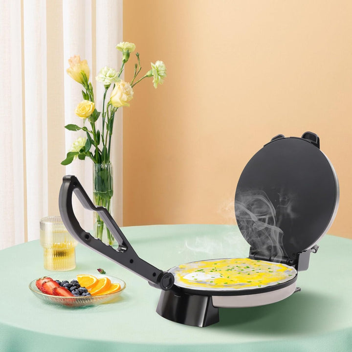 Elektrische Crepes Maker, 1800W Hochleistungs-Gusseisen Tortilla Maker, 10zoll Baking Pan Diameter,