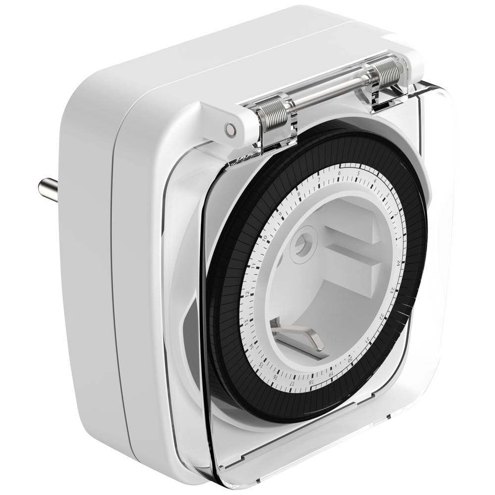 ANSMANN Outdoor Zeitschaltuhr AES7, mechanischer 24-Stunden-Timer wiederholt täglich die eingestellt