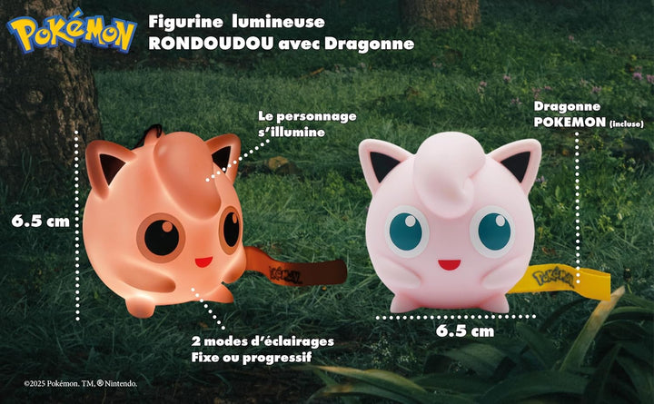 Teknofun – Offizielle Pokemon-Lizenz – Leuchtender PUMMELUFF mit Handschlaufe, leuchtende Figur für