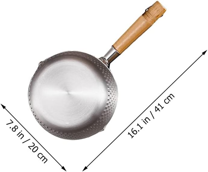 DOITOOL Yukihira-Pfanne aus Edelstahl, traditionell, japanischer Stiel, mit Holzgriff, Milchtopf für