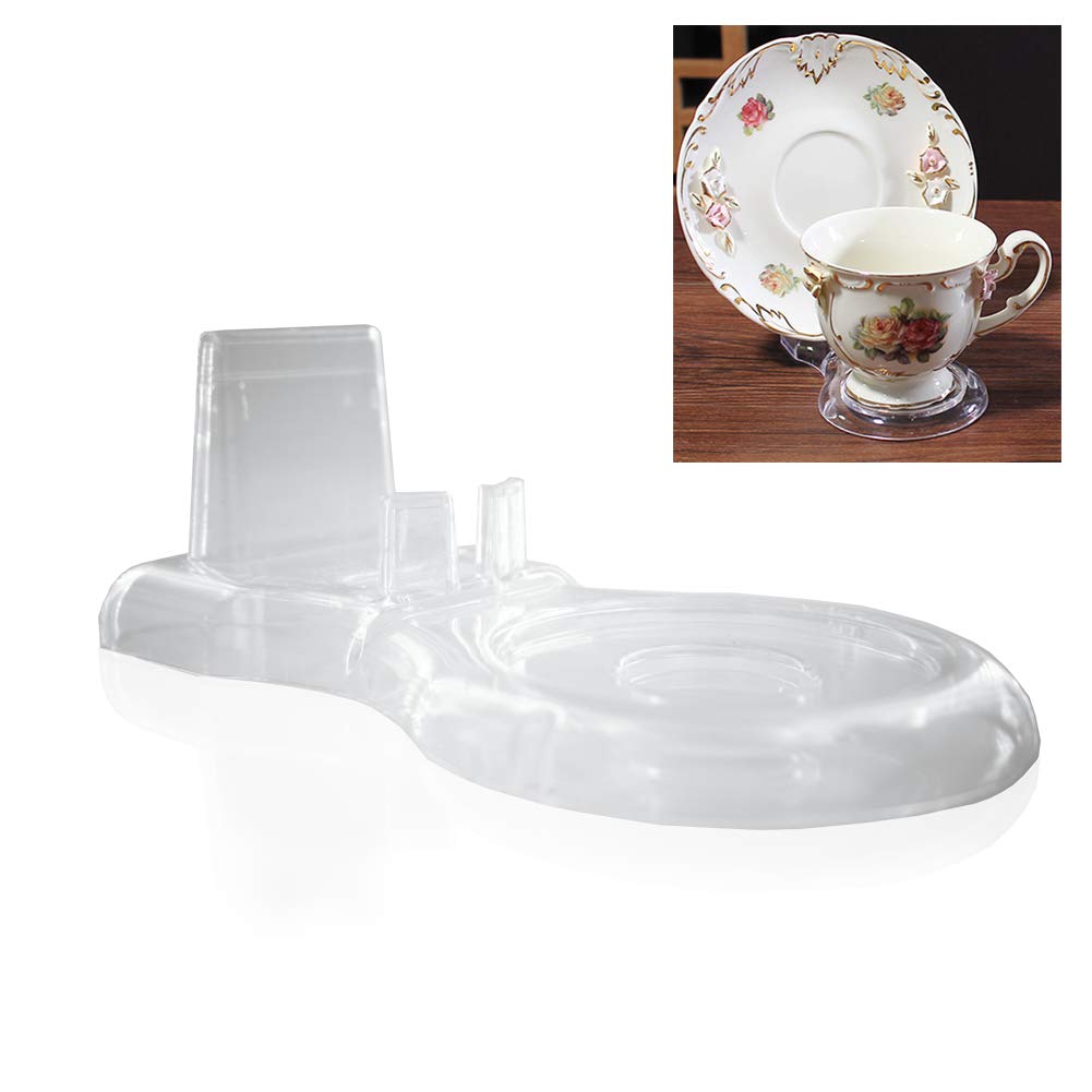 Artliving Staffelei-Ständer für Teetassen und Untertasse, transparent, 6 Stück, 6