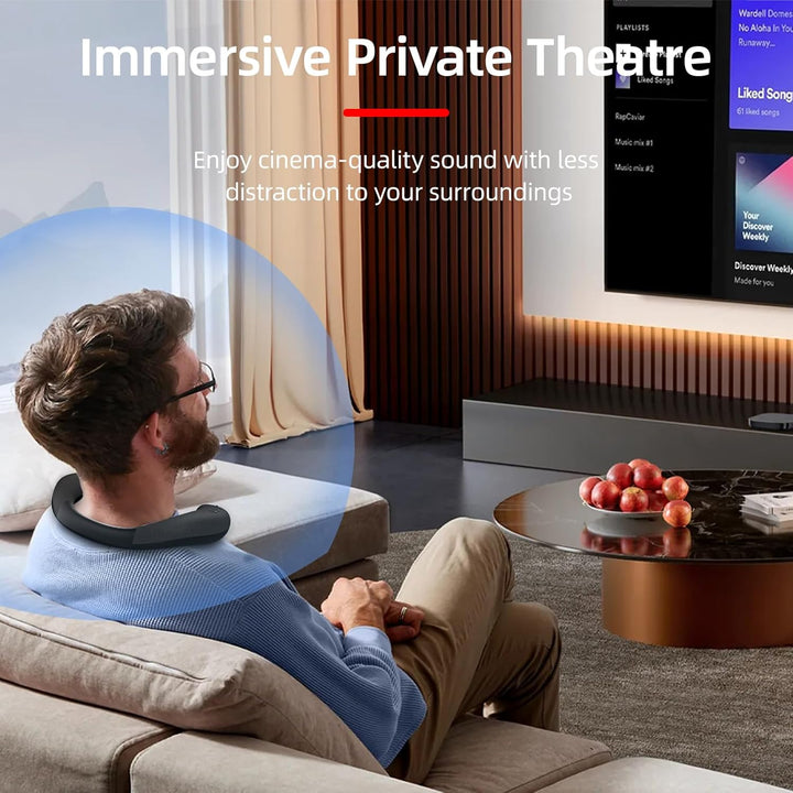 Smaloyd Bluetooth Lautsprecher Tragbarer, Wireless-Neckband-,Theater Stereo Surroud Ton, mit Mikrofo