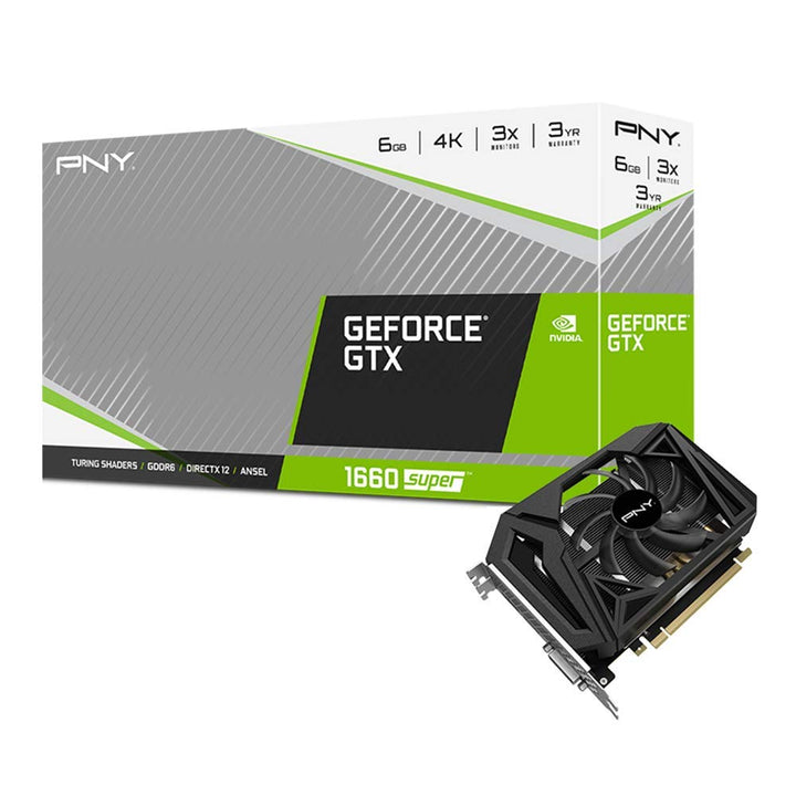 PNY GeForce GTX 1660 SUPER 6GB GDDR6 Single Fan Grafikkarte GTX 1660 SUPER Single Fan, GTX 1660 SUPE