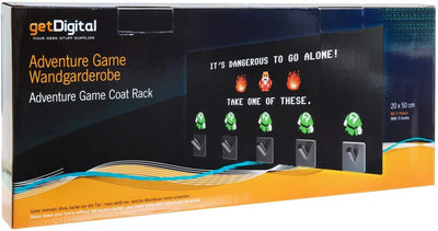 getDigital Adventure Game Wandgarderobe | Acrylglas Garderobenleiste mit 5 Kleiderhaken | Exklusiver