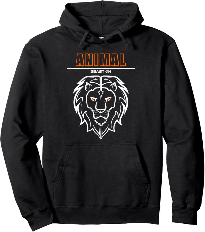 Animal Löwe Kopf Orange Gym Workout Fitness Bodybuilder Pullover Hoodie