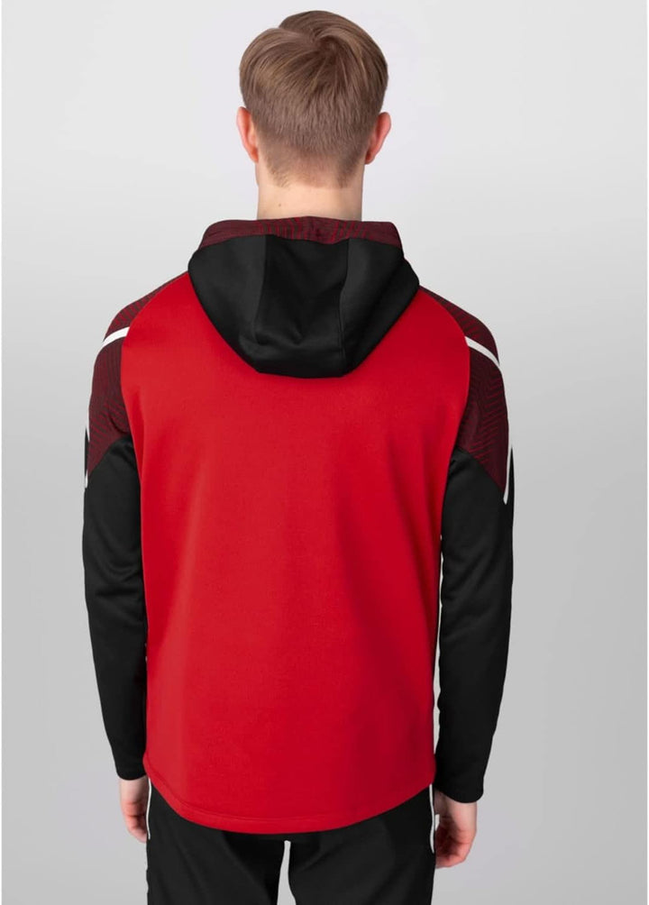 JAKO Herren Kapuzenjacke Performance, neonorange/weiss/marine, M, 6897, Rot/Schwarz