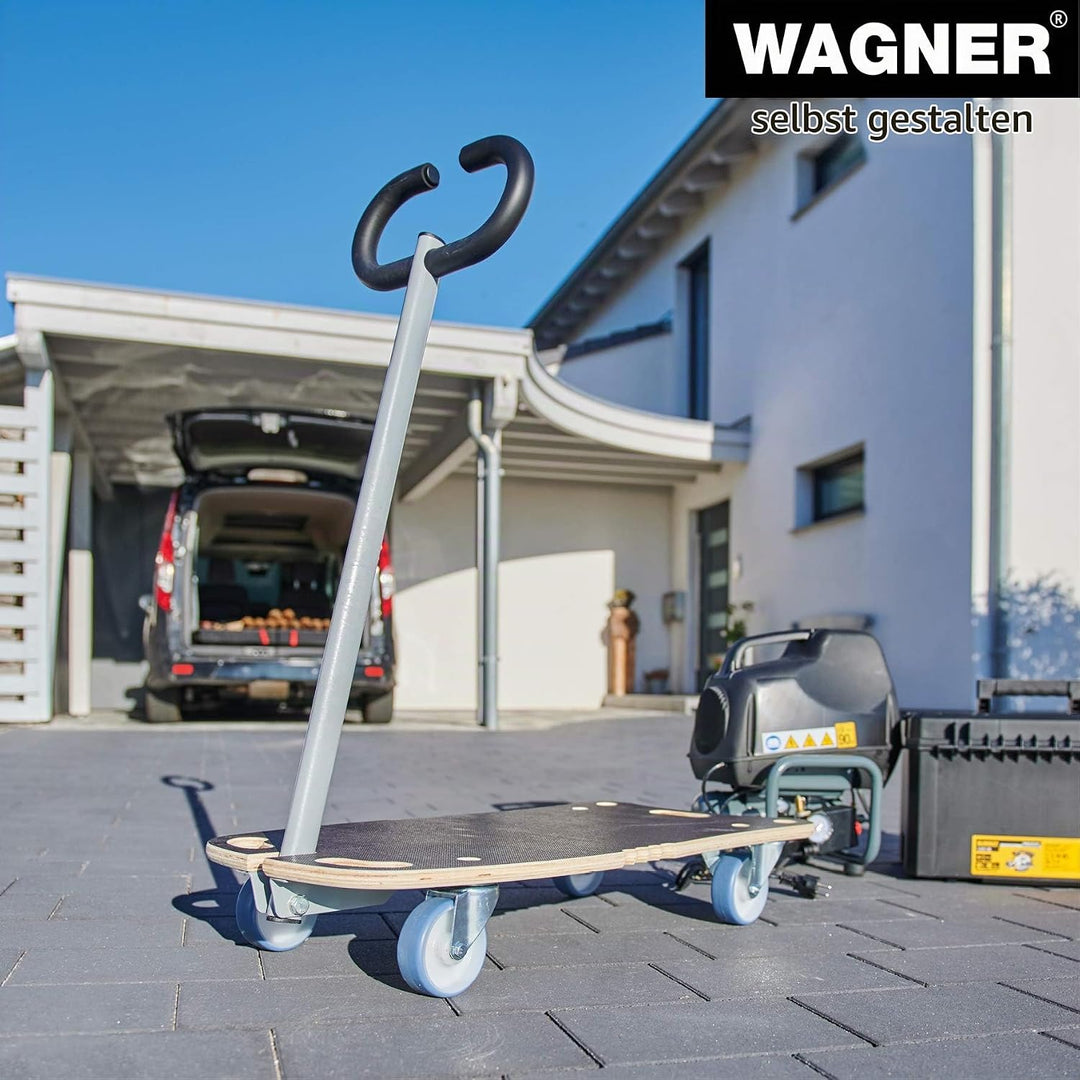 WAGNER Transportroller Transporthilfe 1187 I Schichtholz mit Grip I 80 x 40 x 14,5 cm, Tragkraft 300