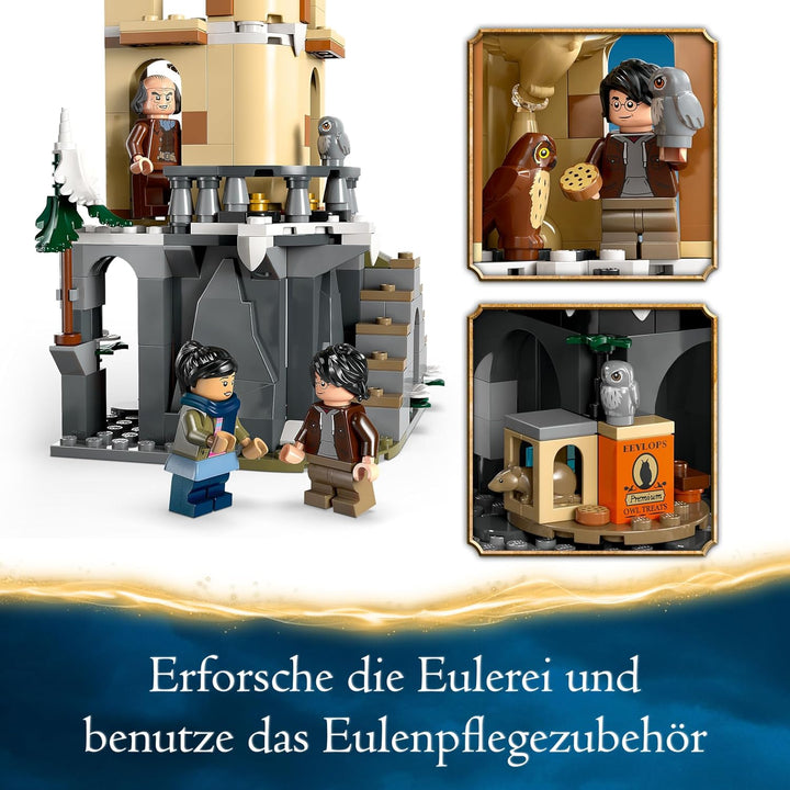 LEGO Harry Potter Eulerei auf Schloss Hogwarts, Abenteuer-Set mit Spielzeug-Tieren und 3 Mini-Figure