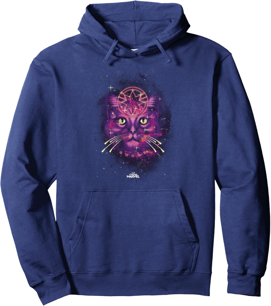 Captain Marvel Goose Pink Galaxy Portrait Pullover Hoodie