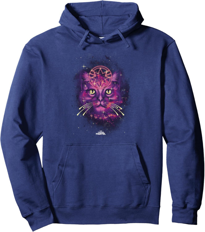 Captain Marvel Goose Pink Galaxy Portrait Pullover Hoodie