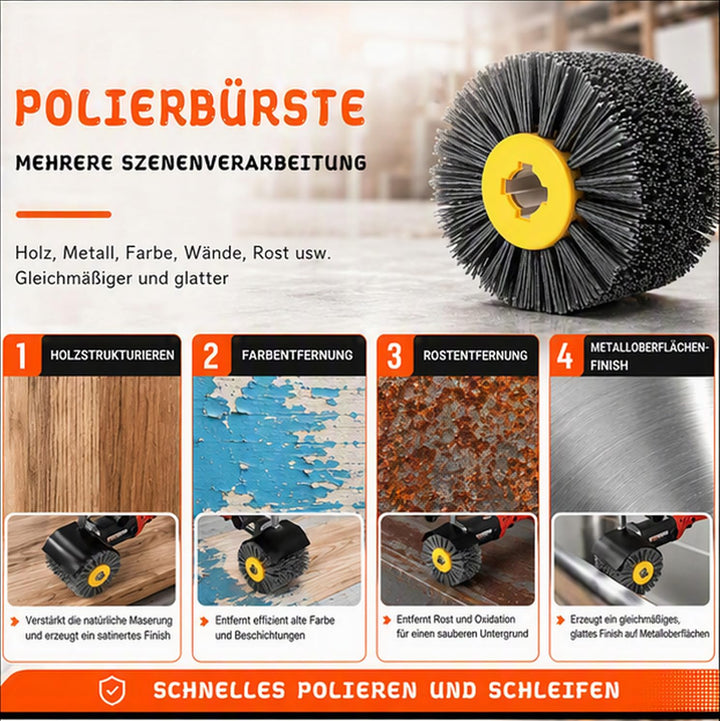 Nylonbürste , Schleifbürsten für Holz 80 Körnung Schleifbürsten , 120x100mm Polierbürste zum Holzver