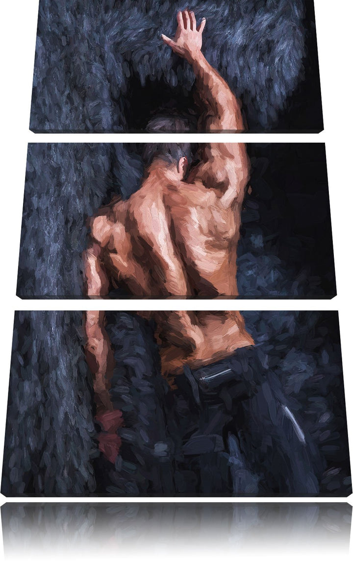 Pixxprint Muskulöser sexy Mann Kunst als Leinwandbild/Grösse: 3 Teilig (120x80 cm) cm/Wandbild/Kunst