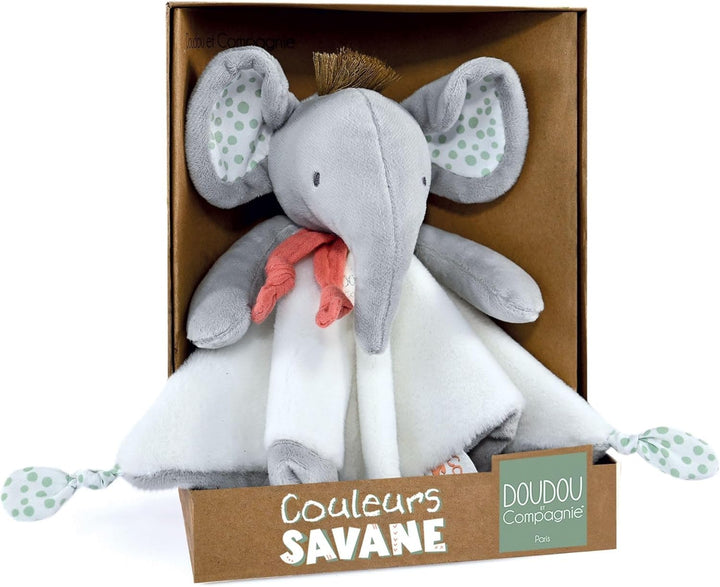 Doudou et Compagnie - Farben Savane – Kuscheltier Elefant – Grau – 25 cm – Geschenk zur Geburt – DC4