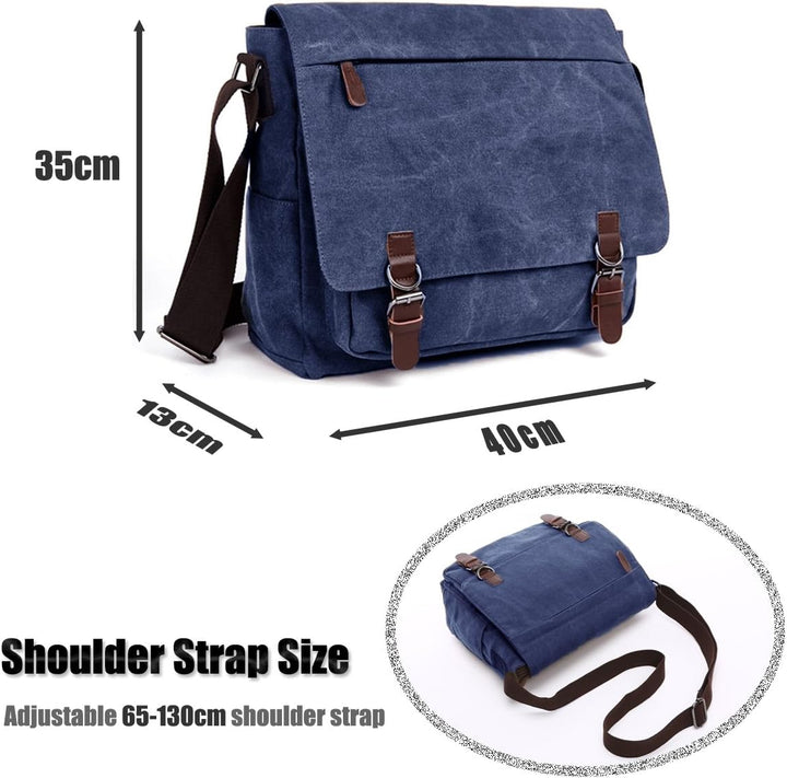 LOSMILE Umhängetasche Herren Schultertasche 16 Zoll Kuriertasche Canvas Laptop Tasche Messenger Bag