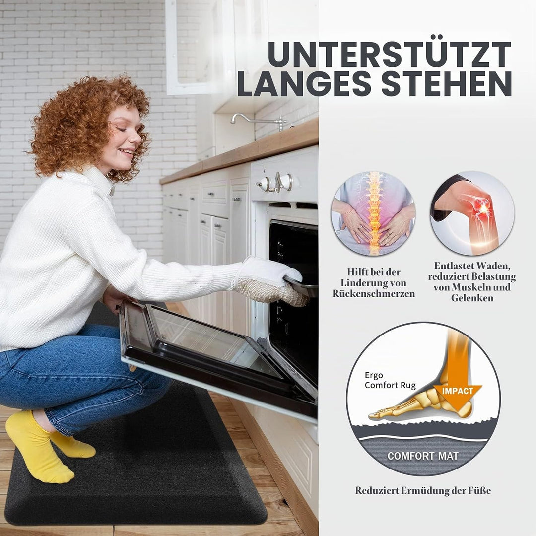 Carvapet rutschfest Küchenteppich Anti Ermüdungsmatte 20MM Dicke Küchenläufer Schaum-Stehmatten PVC