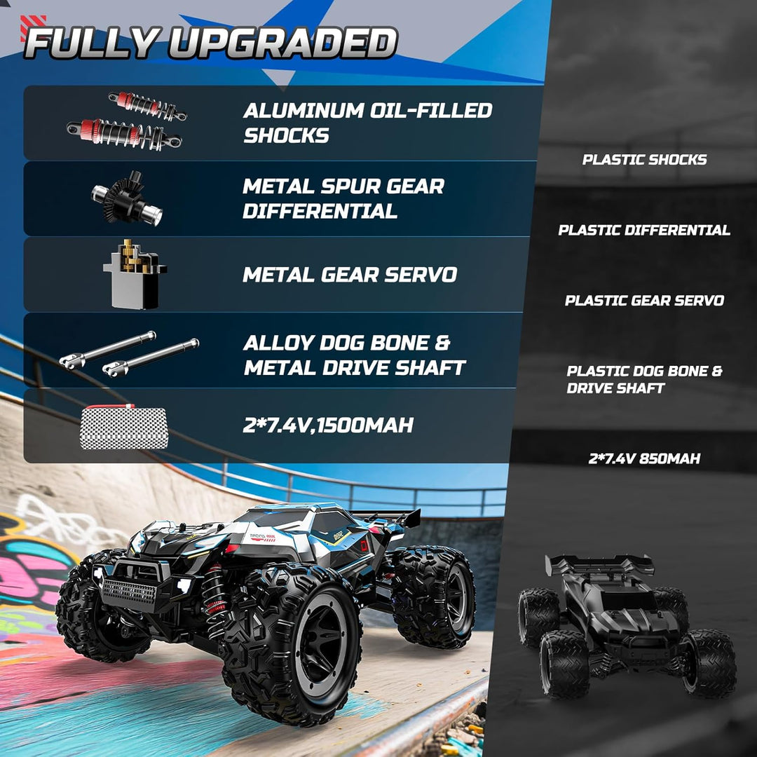 DEERC Brushless Ferngesteuertes Auto für Erwachsene, RC Auto 1:18 55 km/h, Geländewagen 4WD, Wasserd