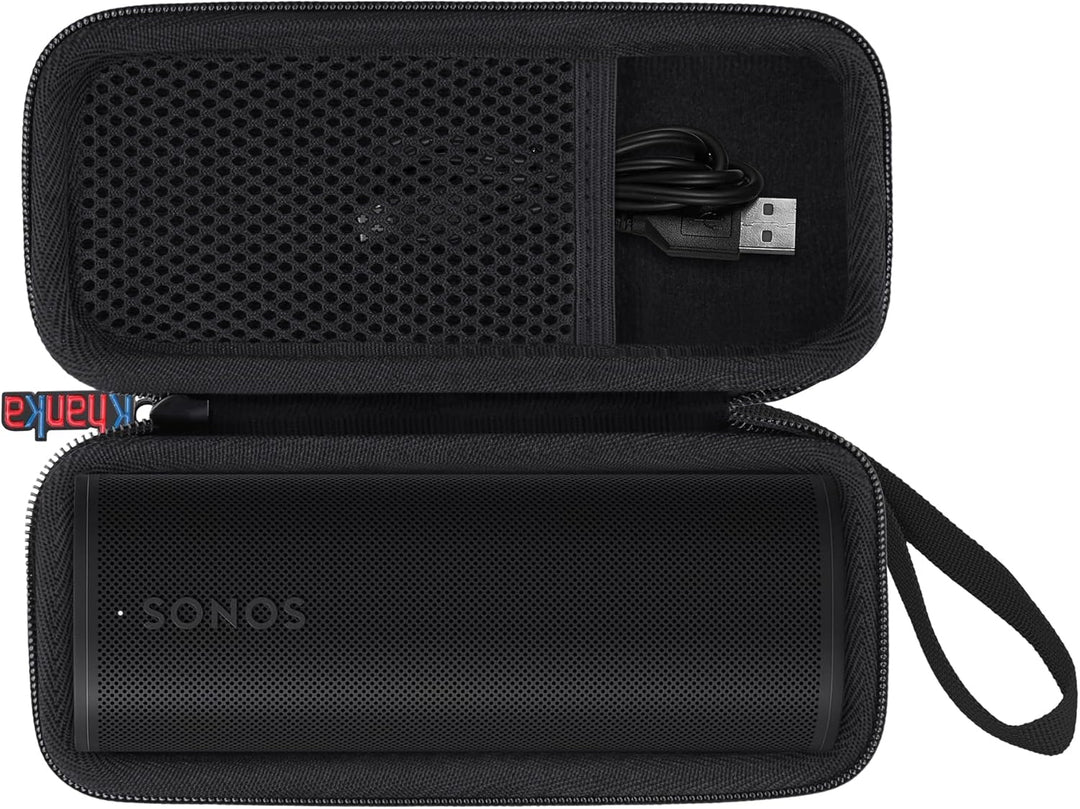 Khanka Hart Tasche für Sonos Roam 2/Roam/Roam SL WLAN WiFi Bluetooth Speaker Lautsprecher, Nut Tasch