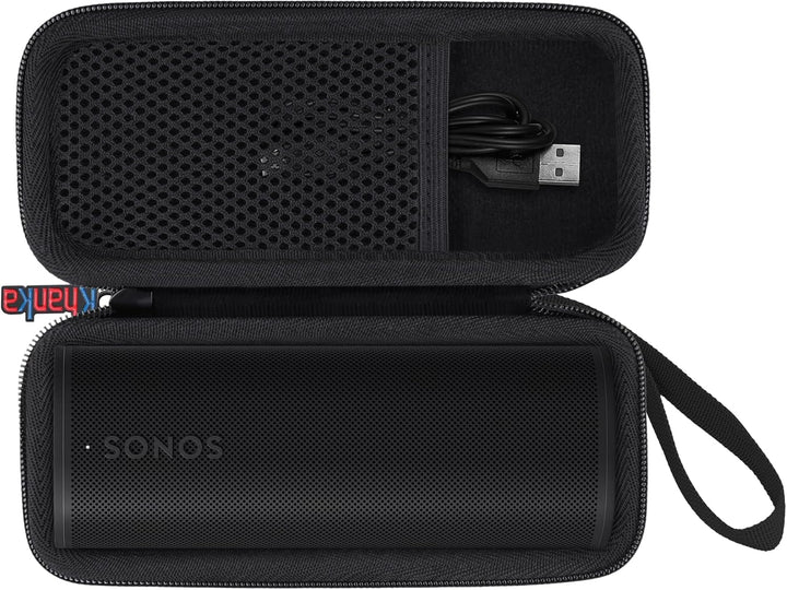Khanka Hart Tasche für Sonos Roam 2/Roam/Roam SL WLAN WiFi Bluetooth Speaker Lautsprecher, Nut Tasch