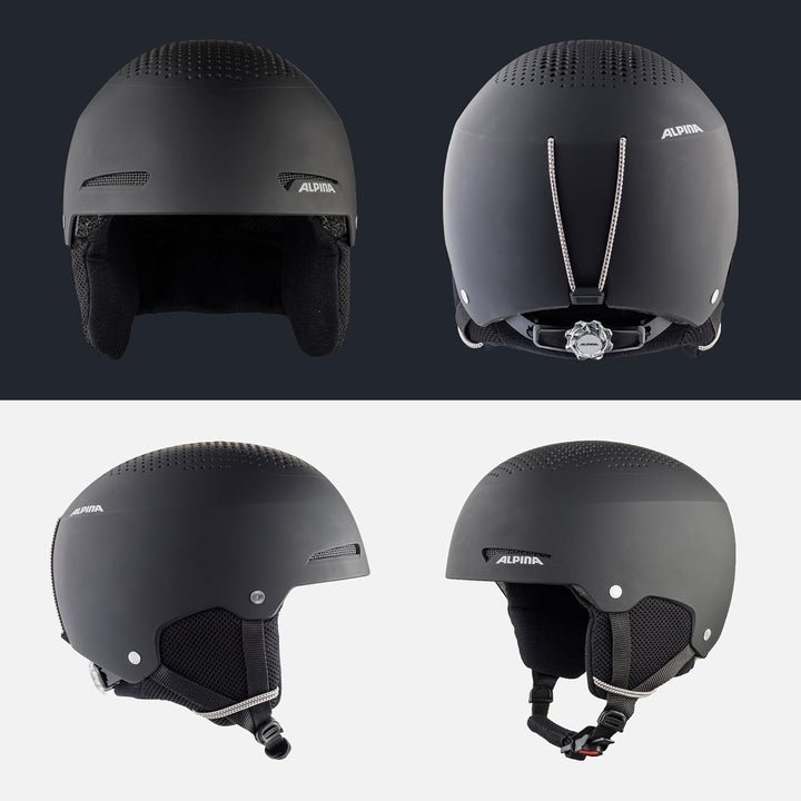 ALPINA ZUPO - Sicherer, Stossabsorbierender, Belüfteter & Schlagfester Skihelm Für Kinder black matt