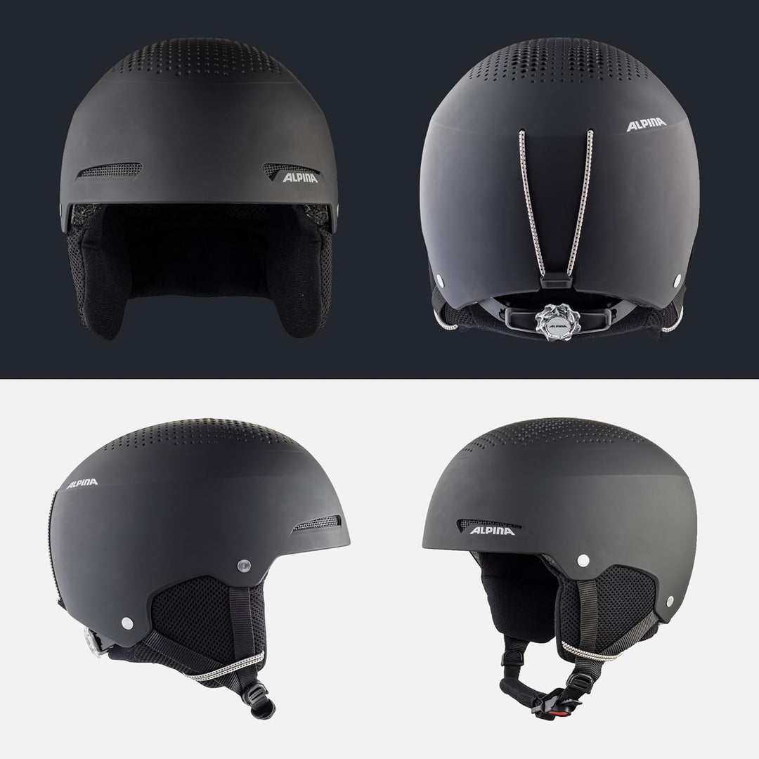 ALPINA ZUPO - Sicherer, Stossabsorbierender, Belüfteter & Schlagfester Skihelm Für Kinder black matt