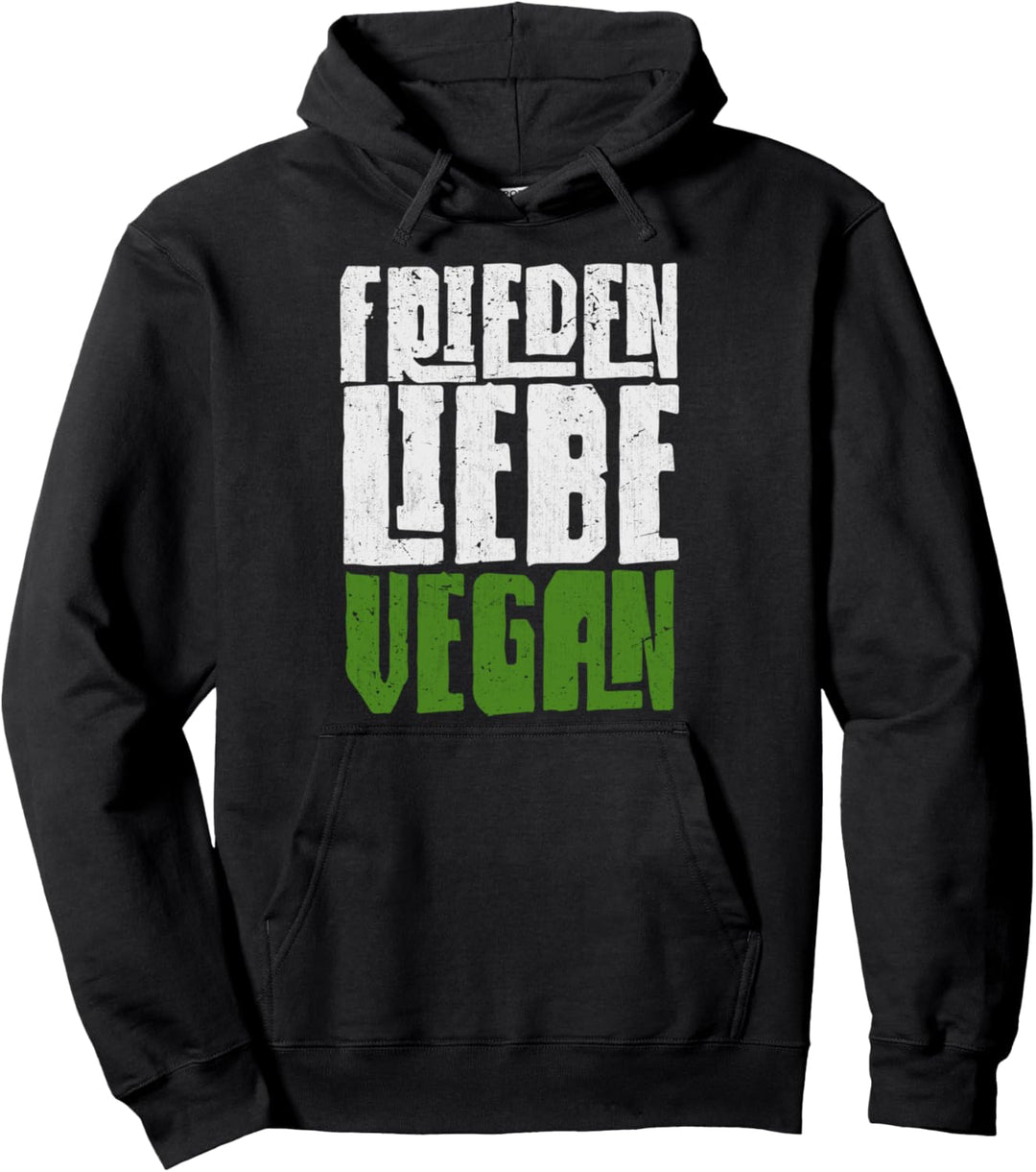 Frieden Liebe Vegan Hippie Lustiges Veganer Pullover Hoodie