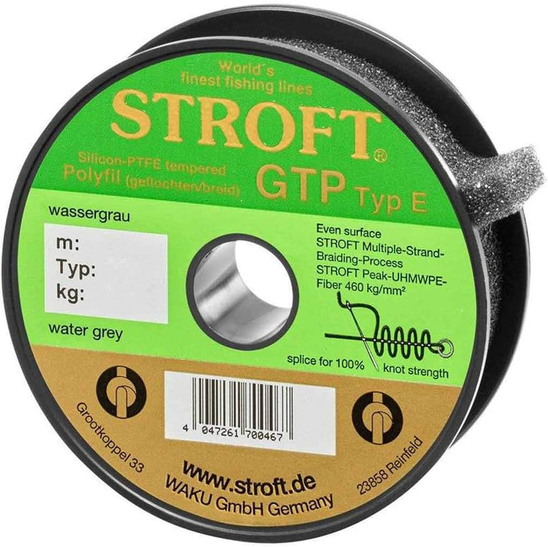 WAKU Stroft Schnur GTP Typ E geflochten wassergrau 150m Typ E1 4,75 kg, Typ E1 4,75 kg