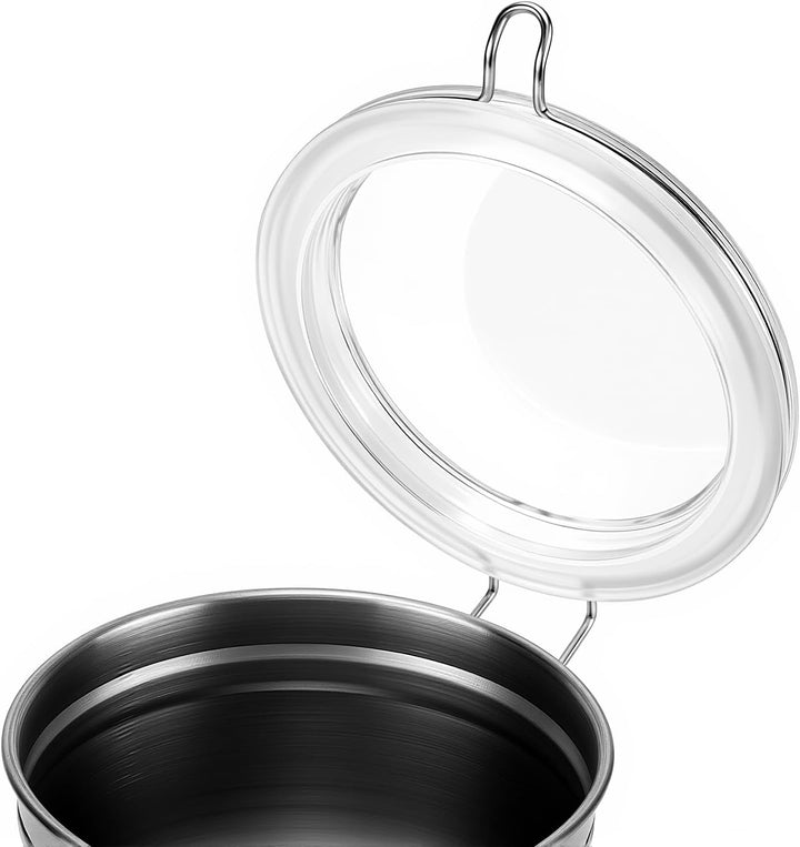 FUNSUEI 3er Set Kaffeedose Edelstahl 1800 ml, Kaffeebehälter Luftdicht mit Transparente Dekel, 12,5