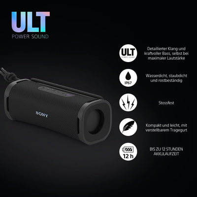 Sony ULT Field 1 - Kabelloser tragbarer Bluetooth-Lautsprecher mit ULT Power Sound, kraftvollem Bass