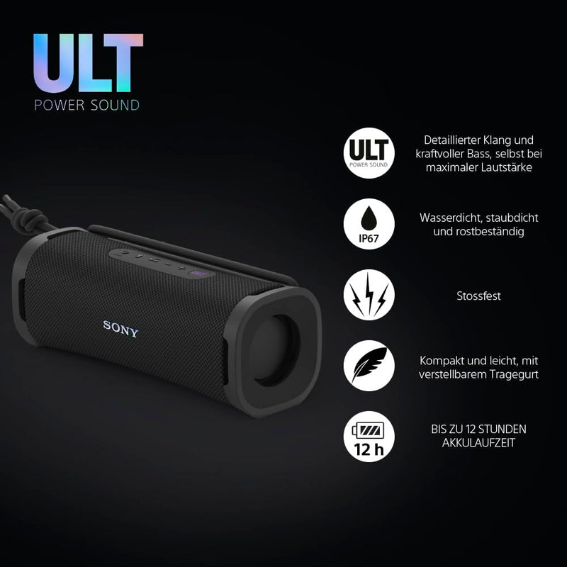 Sony ULT Field 1 - Kabelloser tragbarer Bluetooth-Lautsprecher mit ULT Power Sound, kraftvollem Bass
