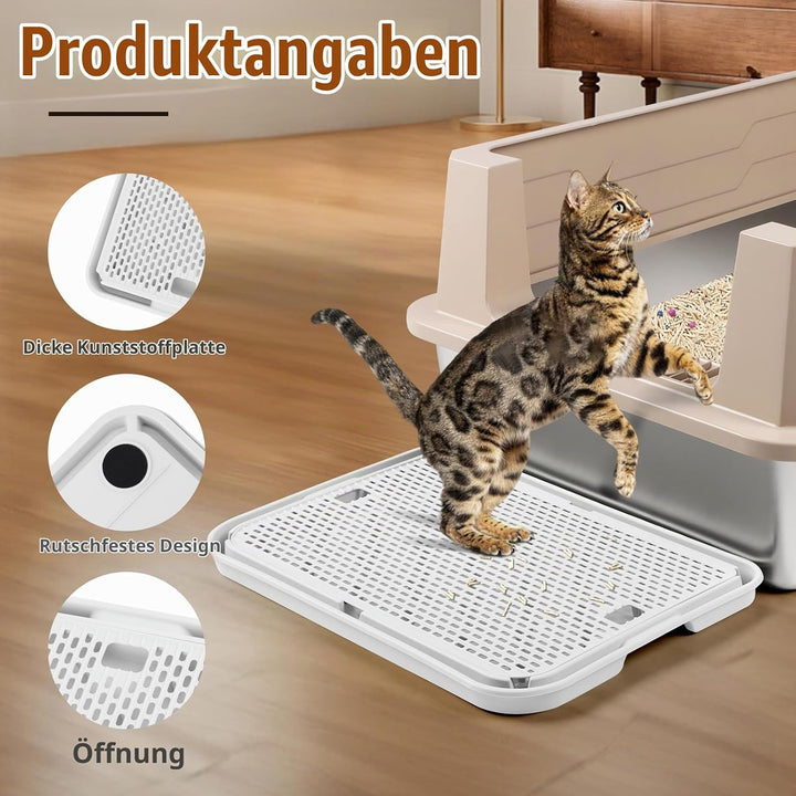 grosse Katzentoilette Rampe Matte, 42x30CM Katzentreppe, Katzenstreu Catcher für automatische selbst