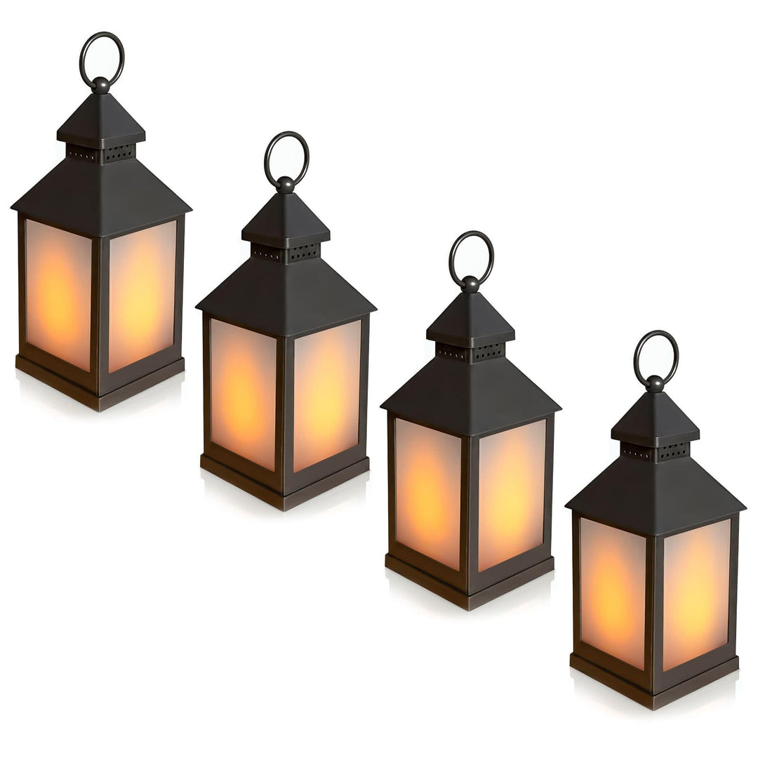 Eaxus® 4er Set LED Laterne für Draussen - Notfallleuchte Blackout. Windlicht mit Flammeneffekt Kerze