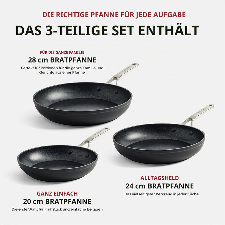 Kitchenaid Bratpfannen-Set - Classic Forged Aluminium - Induktionsgeeignet, PFAS-freie keramische An