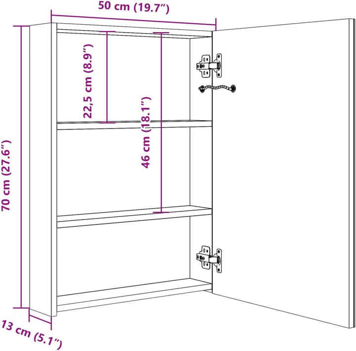 vidaXL LED Bad Spiegelschrank Badezimmerspiegel Badspiegel Spiegel Badschrank Badezimmerschrank Häng