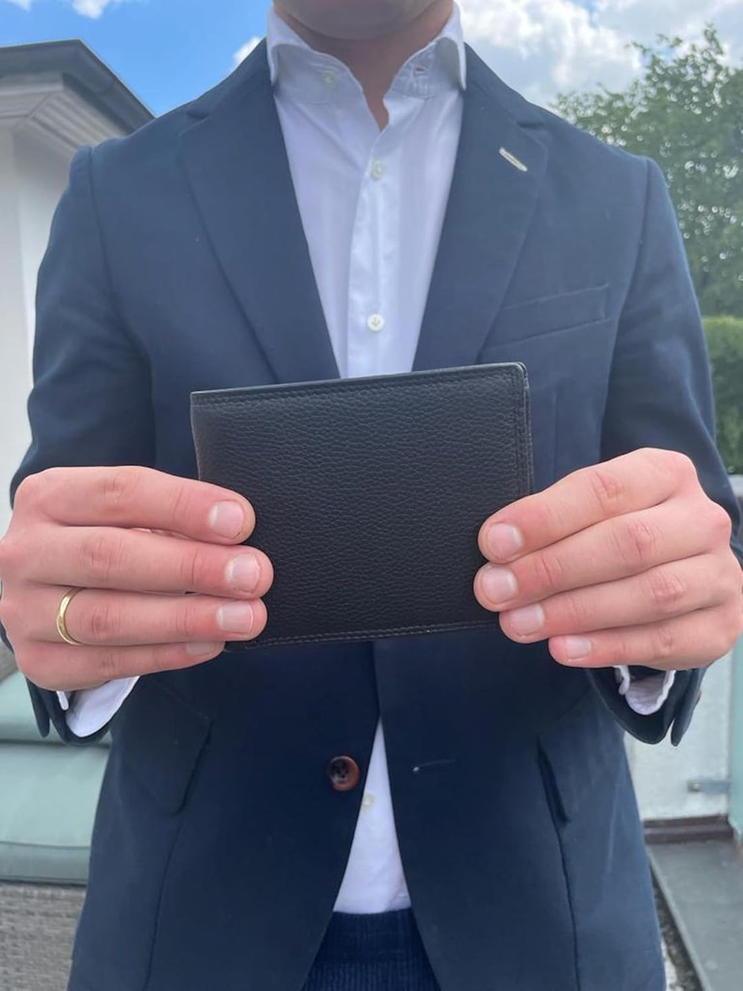 Josephine Osthoff Geldbörse Herren klassisch Querformat, Tri-Fold, Münzfach, Kartenfächer mit RFID,