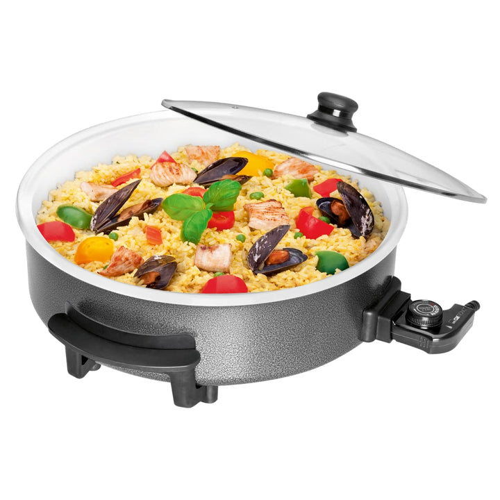 Clatronic® Partypfanne | Multifunktionspfanne zum Kochen, Braten und mehr | Keramikbeschichteter Brä