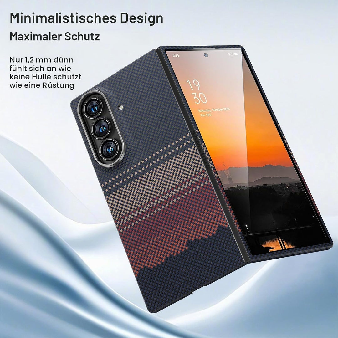memumi Magnetische Carbon Hülle für Galaxy Z Fold 7, [mit Schutzfolie] kompatibel mit Mag-Safe, echt