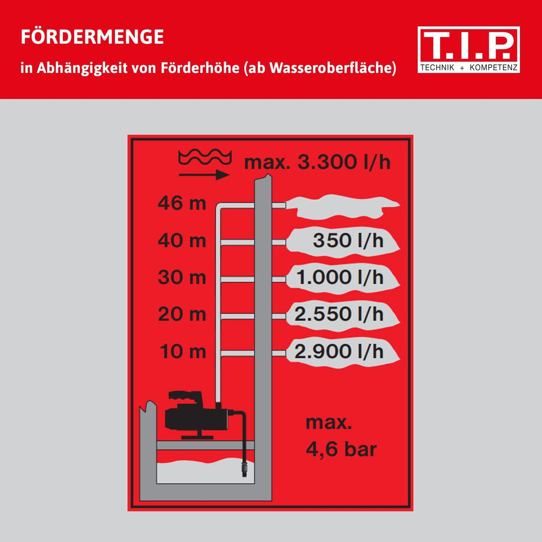 T.I.P. Gartenpumpe Edelstahl Clean Jet 1000 Plus mit 4m Ansauggarnitur + T.I.P. 30241 Elektronische