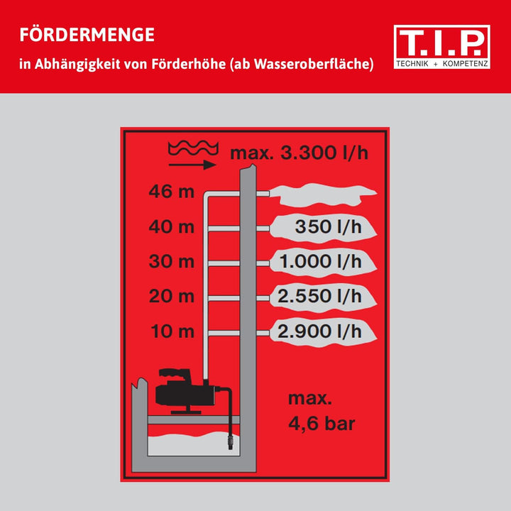 T.I.P. Gartenpumpe Edelstahl Clean Jet 1000 Plus mit 4m Ansauggarnitur + T.I.P. 30241 Elektronische