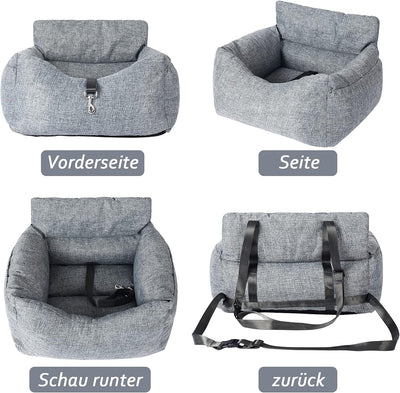 NIBESSER 2-in-1 Autositz und Bett für Hunde, wasserfest und rutschfest, Sitzerhöhung für Katzen, Abn