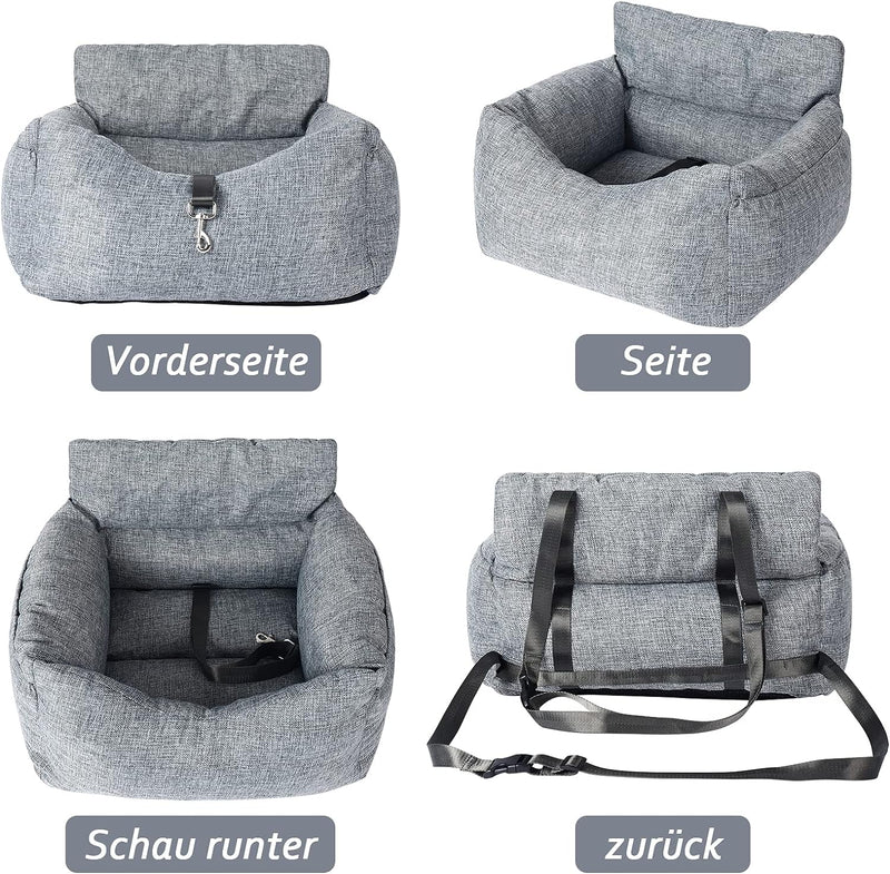 NIBESSER 2-in-1 Autositz und Bett für Hunde, wasserfest und rutschfest, Sitzerhöhung für Katzen, Abn