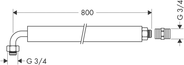 hansgrohe Ersatzteil (flexibler Anschlussschlauch, 80cm) Mehrfarbig