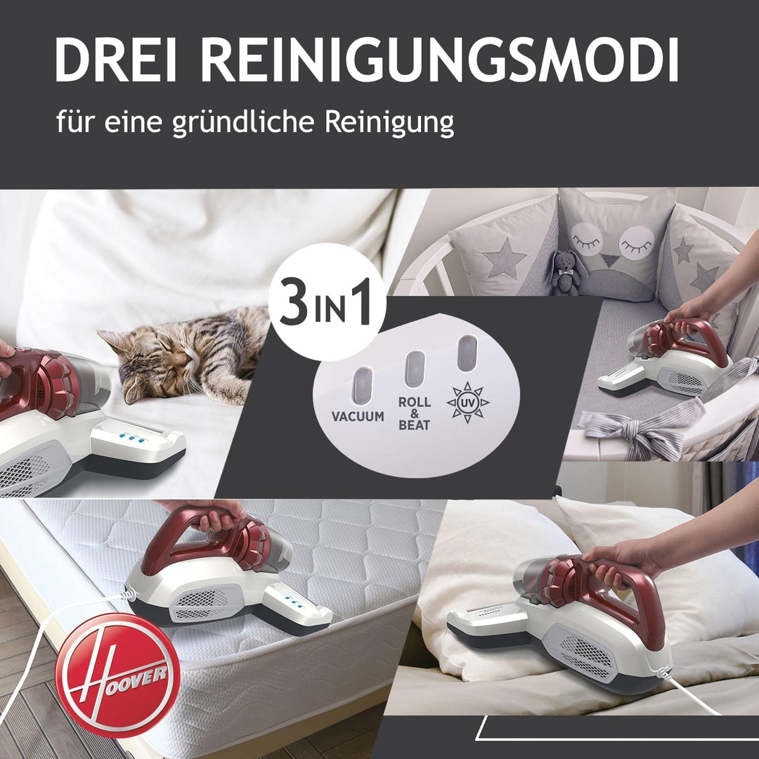 Hoover Ultra Vortex Matratzenreiniger – Milbensauger mit UV-Licht & Vibration für hygienische Reinig