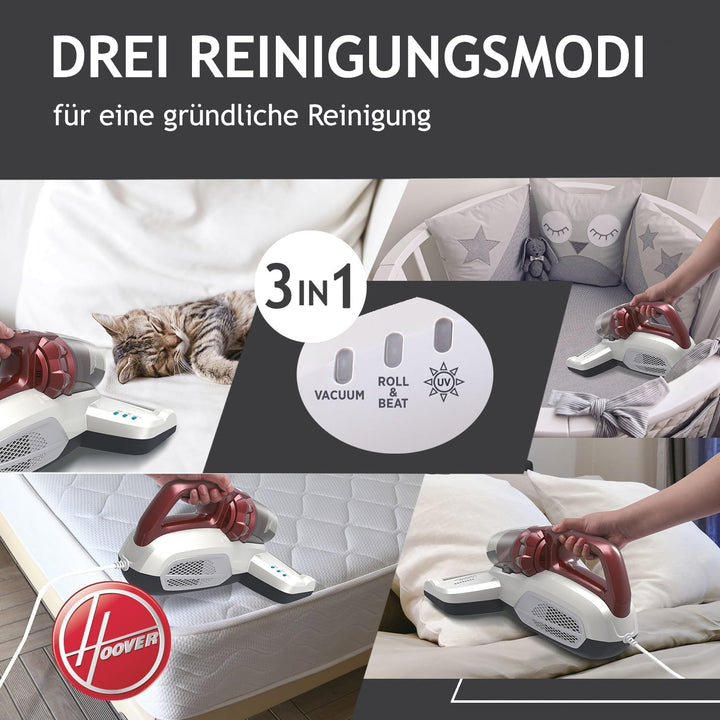 Hoover Ultra Vortex Matratzenreiniger – Milbensauger mit UV-Licht & Vibration für hygienische Reinig
