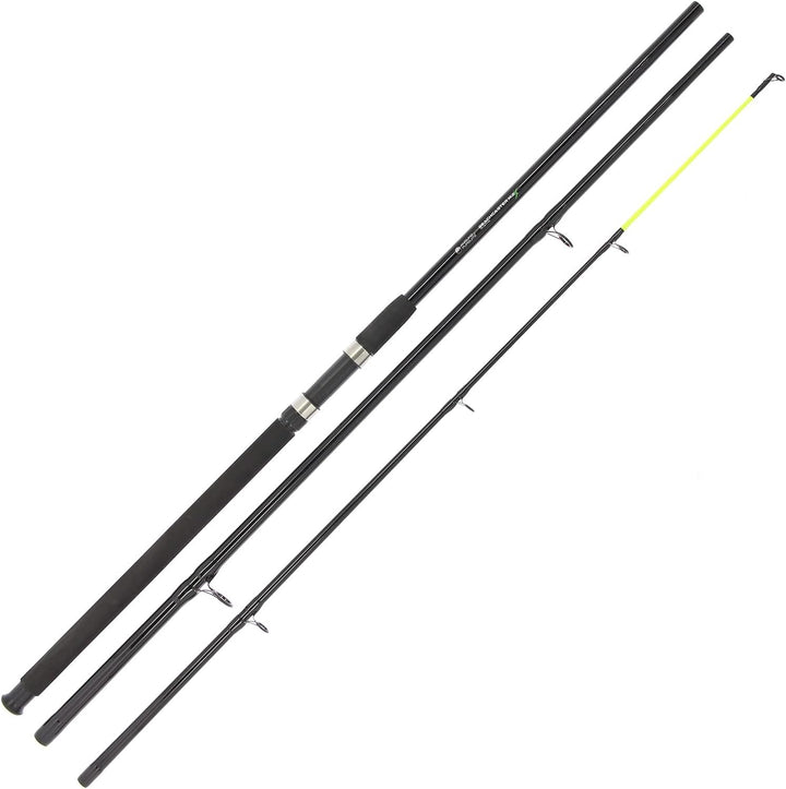 2 x Meeresangeln, Beachmaster-Angelrute, 3,6 m, 3 Stück & 2 x 1BB-Rolle, 9 kg, rote Schnur mit 2 Pac
