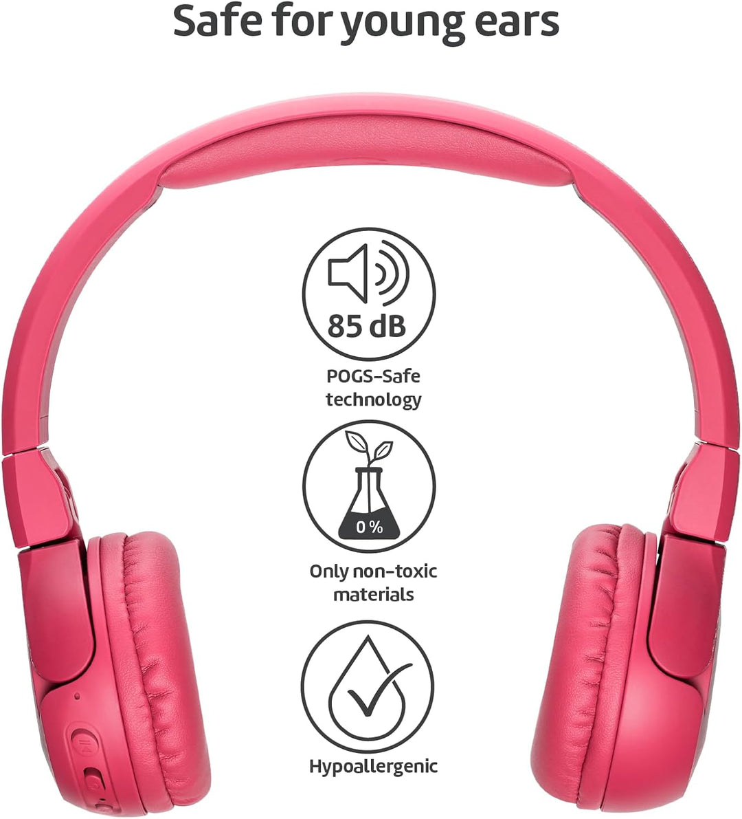 POGS Drahtloser Bluetooth Kinderkopfhörer | The Gecko 2 | Faltbarer robuster Kinderkopfhörer ab 3 Ja