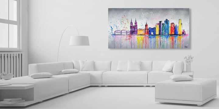 Monica Mirafiori I 100% HANDGEMALT I Gemälde Köln I 100x50cm | Gemälde Handgemalt | Acrylgemälde | S