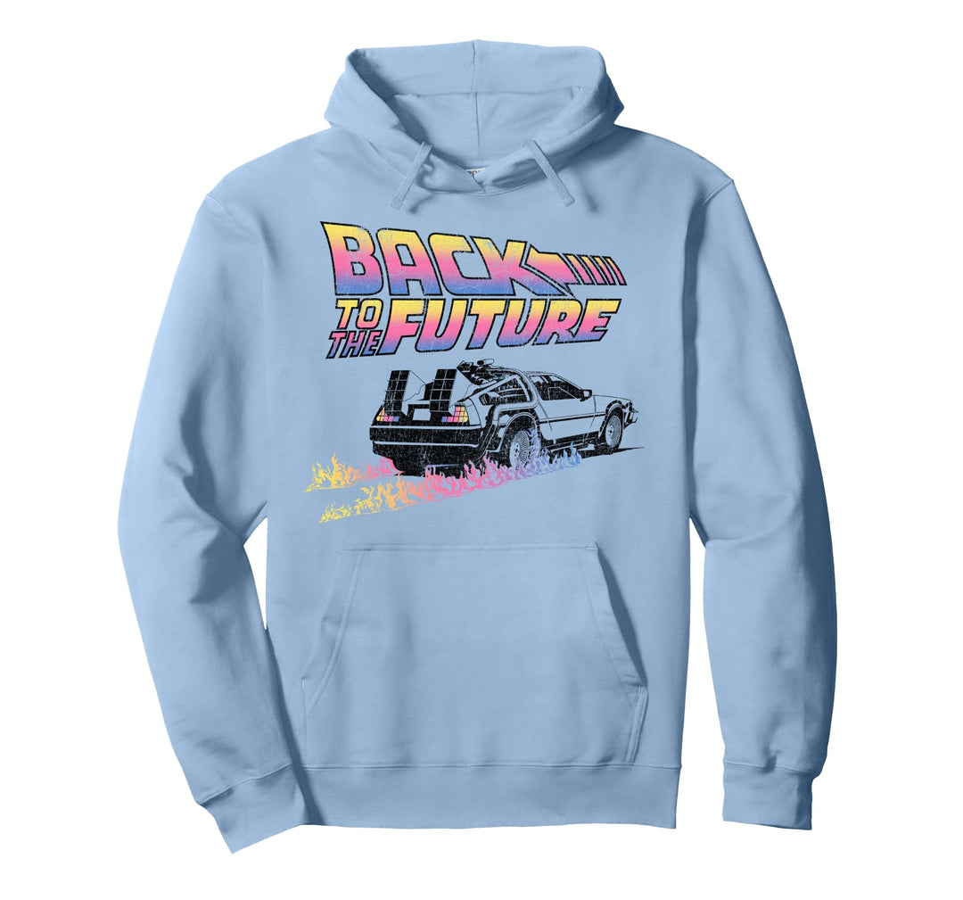 Back To The Future DeLorean Flames Pullover Hoodie