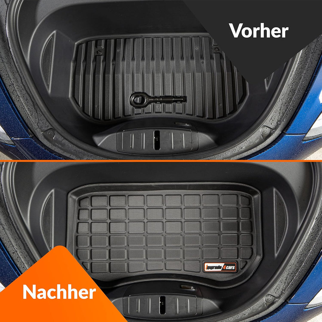 Upgrade4cars Vordere Kofferraummatte kompatibel für Tesla Model 3 | Frunk Matte 75 x 40 cm | Kofferr