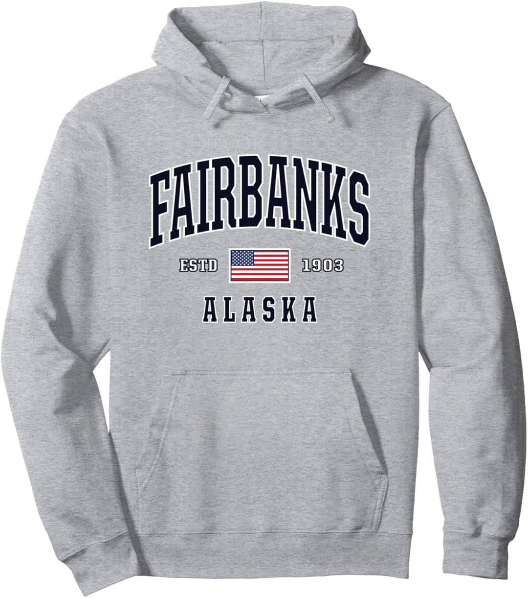 USA Flagge Stars & Stripes Fairbanks Alaska Pullover Hoodie