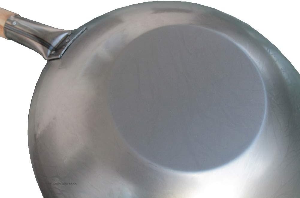 bick.shop Wok 33cm flacher Boden Eisenwok Wokpfanne original asiatisch auch Gastronomie